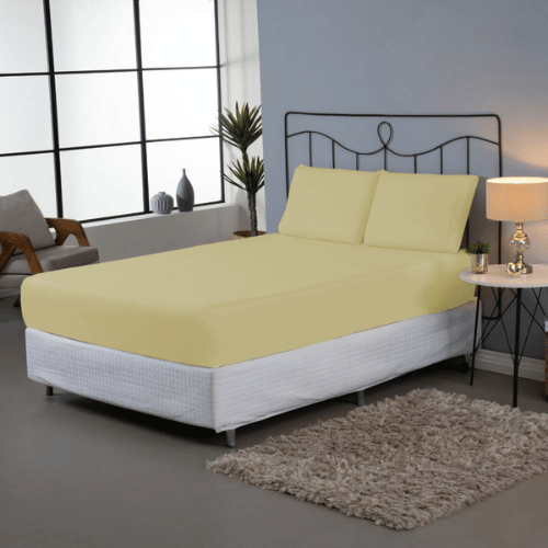 Jogo de Lençol Pure Day | Percal 180 Fios | Queen | Amarelo
