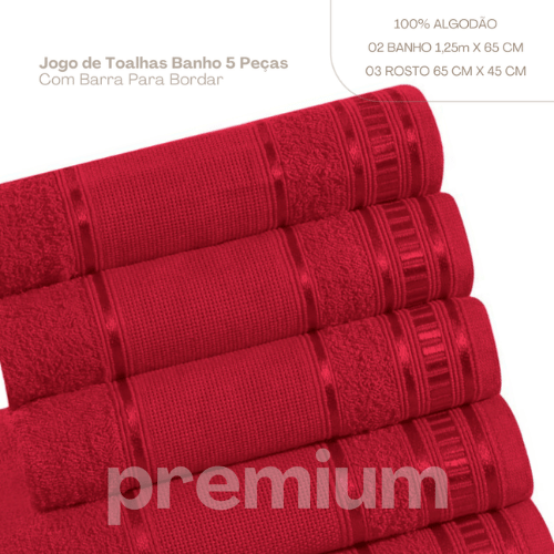 Jogo de Toalhas Premium | Vermelho