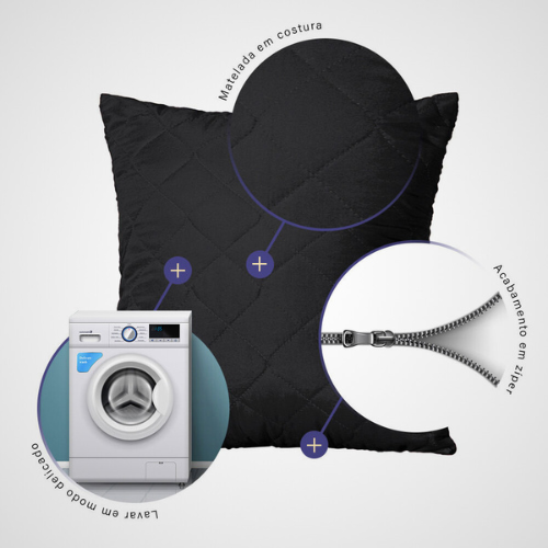 Capa de Almofada Verona | Preto