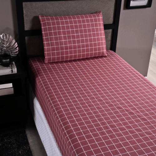 Jogo de Lençol Trama | 200 Fios | Solteiro | Magenta