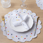 Jogo Americano Poá | Colorido | Kit 12 Pçs 6 Lugares