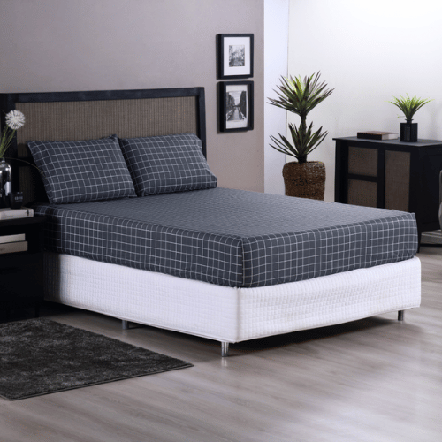 Jogo de Lençol Trama | 200 Fios | Queen | Grafite