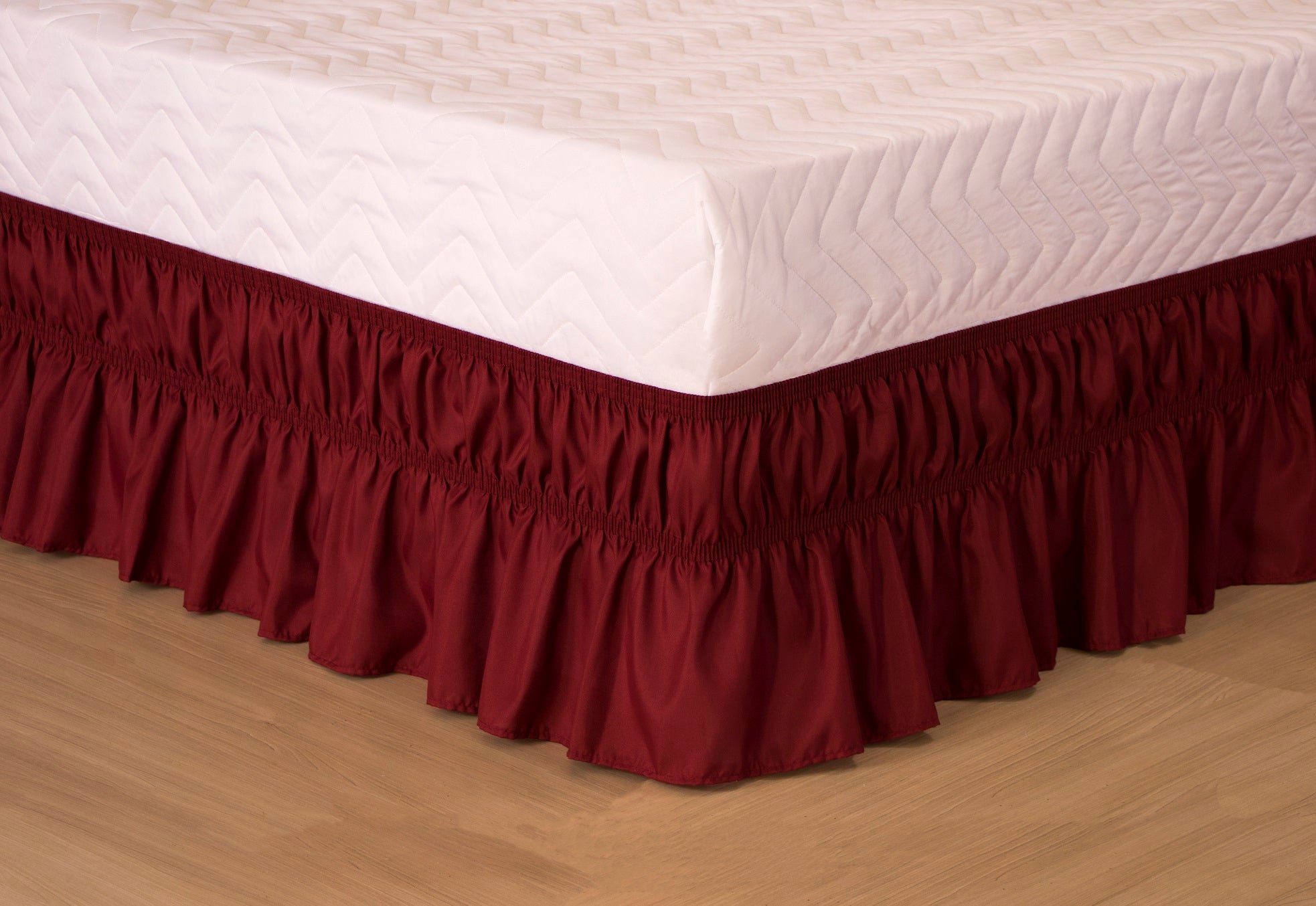 Saia Para Cama Box Drapeé Ajustavel Solteiro à Queen | Vinho