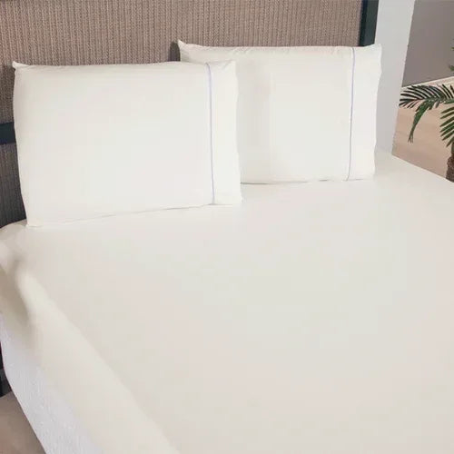 Jogo de Lençol 3 Pçs com elástico Ponto Palito | 300 Fios | Casal Queen | Palha - Linhas & Lares