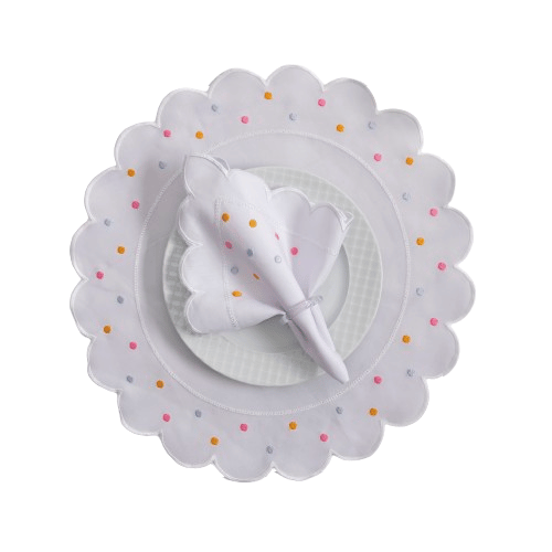 Jogo Americano Poá | Colorido | Kit 12 Pçs 6 Lugares