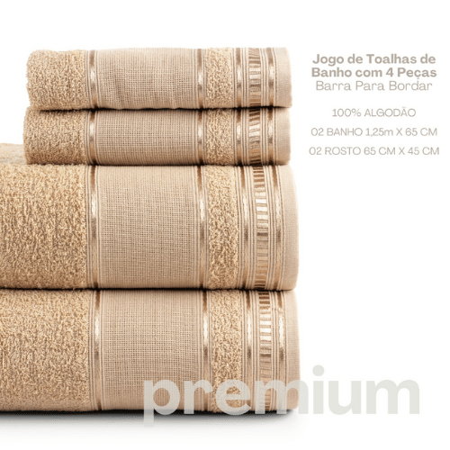 Jogo de Toalhas Premium | Bege Camurça