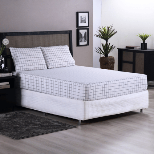 Jogo de Lençol Trama | 200 Fios | Queen | Cinza