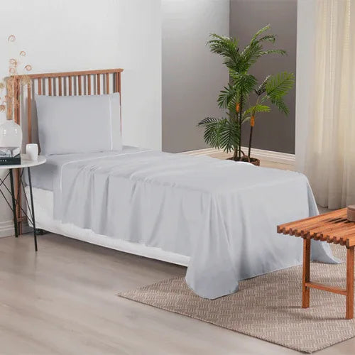 Jogo de Lençol 3 Pçs | 300 Fios | Solteiro | Cinza - Linhas & Lares