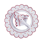 Jogo Americano Poá | Bordô | Kit 12 Pçs 6 Lugares