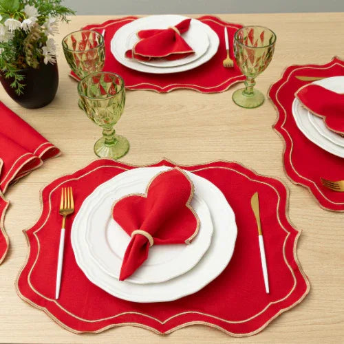 Jogo Americano Accord | 12 peças | 6 lugares | Tomate - Linhas & Lares