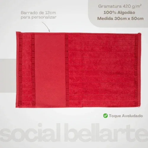 Kit Toalha de Lavabo Bellarte Carmim - Linhas & Lares