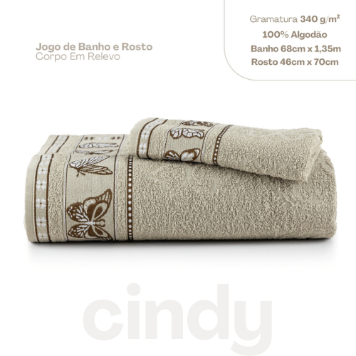 Jogo de Toalhas Cindy | Bege Sisal
