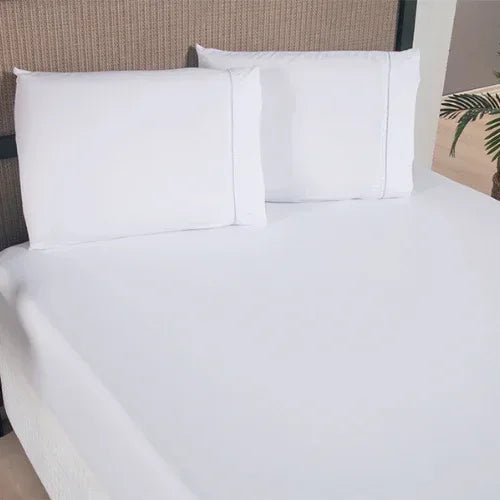 Jogo de Lençol 3 Pçs com elástico Ponto Palito | 300 Fios | Casal Padrão | Branco - Linhas & Lares