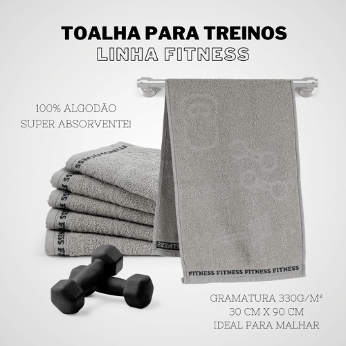 Kit Toalha Fitness SportFlex Grafite