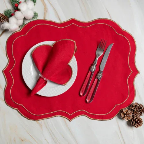 Jogo Americano Accord | 12 peças | 6 lugares | Tomate - Linhas & Lares