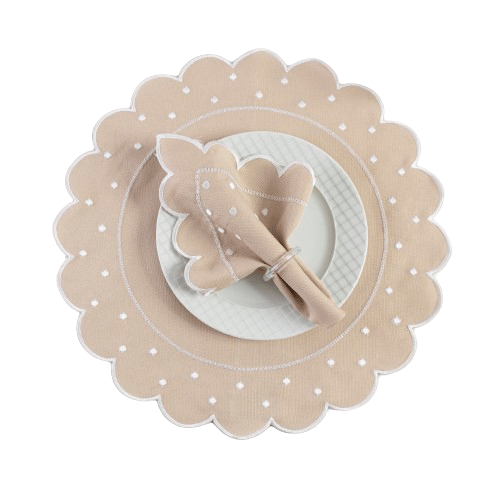 Jogo Americano Poá | Avelâ | Kit 12 Pçs 6 Lugares