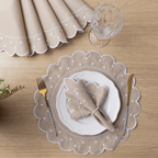 Jogo Americano Poá | Avelâ | Kit 12 Pçs 6 Lugares