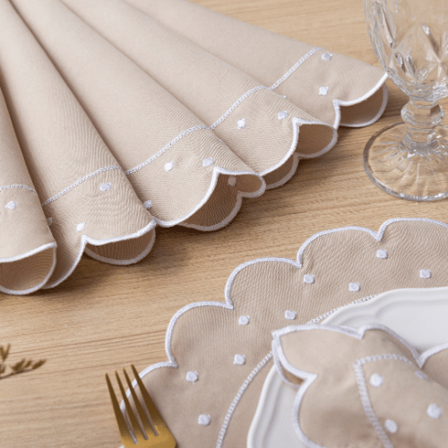 Jogo Americano Poá | Avelâ | Kit 12 Pçs 6 Lugares