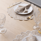 Jogo Americano Poá | Avelâ | Kit 12 Pçs 6 Lugares