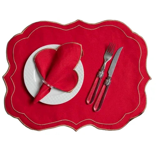 Jogo Americano Accord | 12 peças | 6 lugares | Tomate - Linhas & Lares