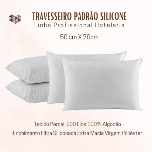 Travesseiro Silicone | 200 Fios | 100% Algodão - Linhas & Lares