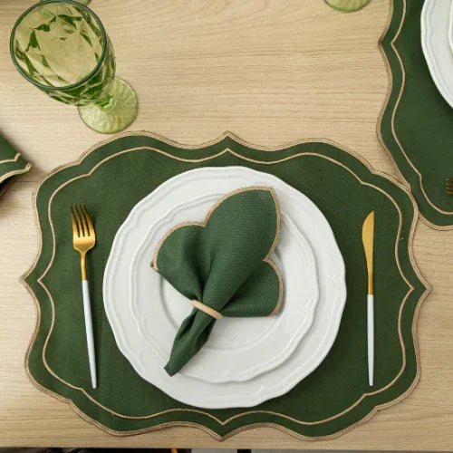 Jogo Americano Accord | 12 peças | 6 lugares | Musgo - Linhas & Lares