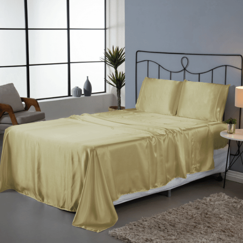 Jogo de Lençol Charmousse | Casal Padrão | 4 Peças | Dourado