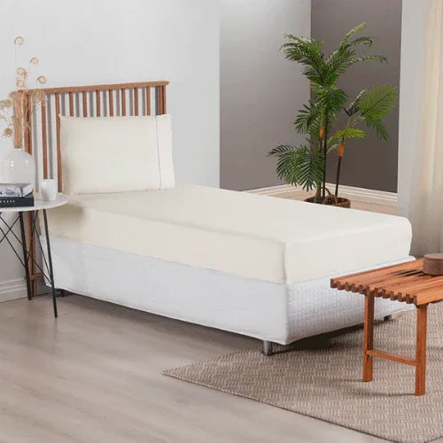 Jogo de Lençol Simples 2 Pçs com Elástico | 300 Fios | Solteiro | Palha - Linhas & Lares