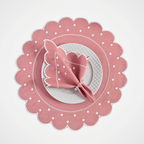 Jogo Americano Poá | Rosê | Kit 12 Pçs 6 Lugares