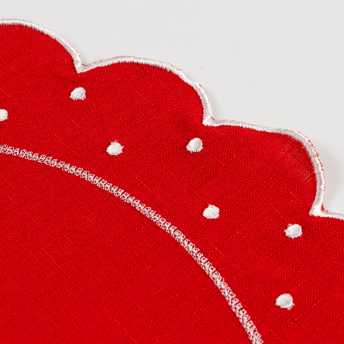 Jogo Americano Poá | Vermelho | Kit 12 Pçs 6 Lugares