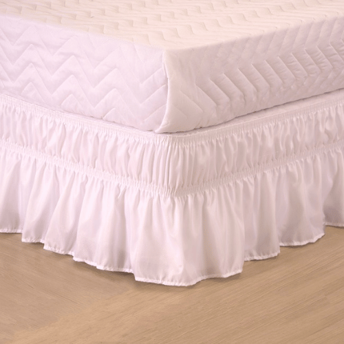 Saia Para Cama Box Drapeé Ajustavel Solteiro à Queen | Branco