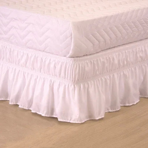 Saia Para Cama Box Drapeé Ajustavel Solteiro à Queen | Branco - Linhas & Lares