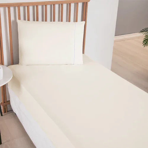 Jogo de Lençol Simples 2 Pçs com Elástico | 300 Fios | Solteiro | Palha - Linhas & Lares