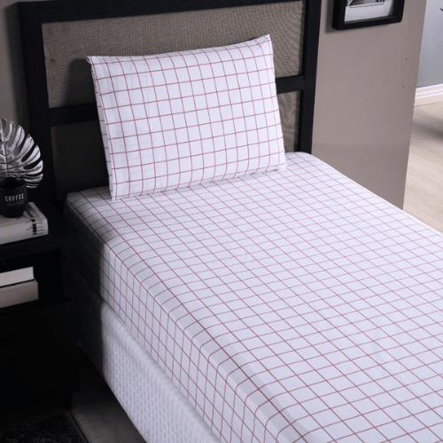 Jogo de Lençol Trama | 200 Fios | Solteiro | Rosê