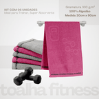 Kit Toalha Fitness SportFlex Grafite & Pink