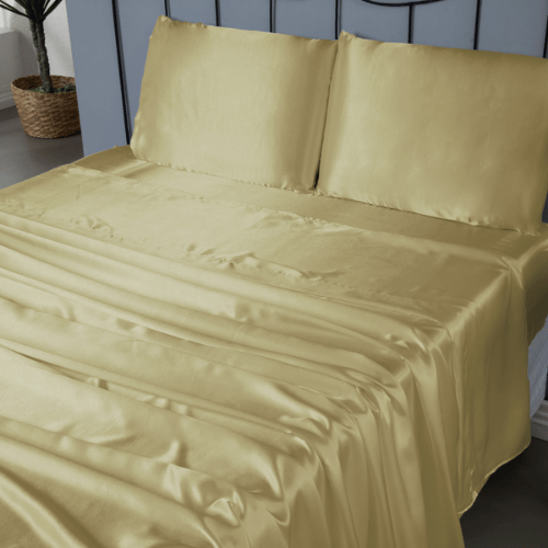 Jogo de Lençol Charmousse | Casal Padrão | 4 Peças | Dourado