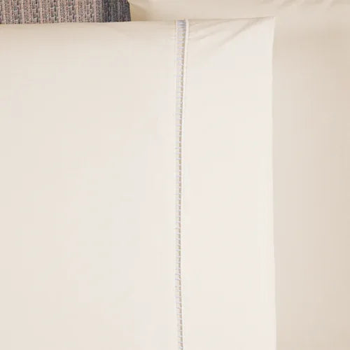 Jogo de Lençol 4 Pçs Ponto Palito | 300 Fios | Casal Queen | Palha - Linhas & Lares