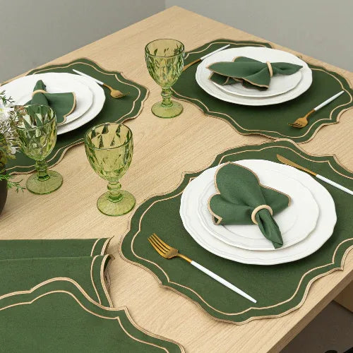 Jogo Americano Accord | 12 peças | 6 lugares | Musgo - Linhas & Lares