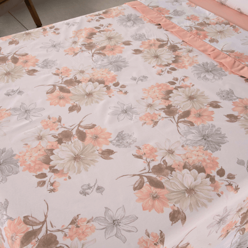 Jogo de Lençol Brisa Pêssego | Queen