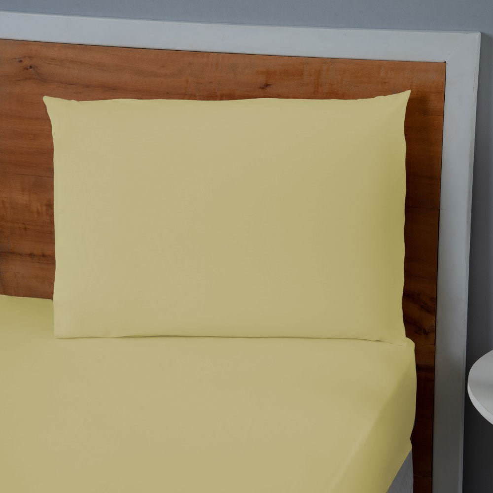 Jogo de Lençol Pure Day | Percal 180 Fios | Solteiro | Amarelo