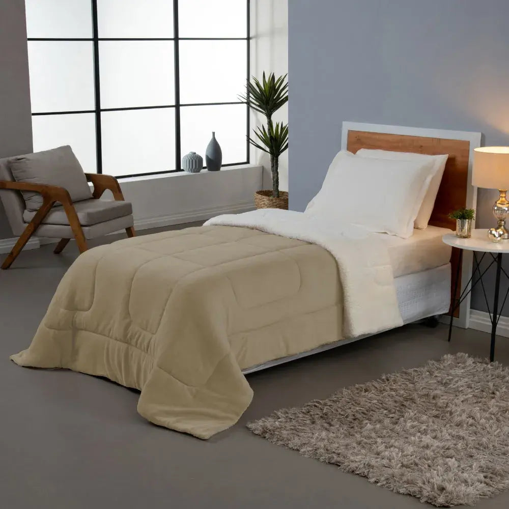 Coberdrom Soft Dreams Sherpa Caramelo | Solteiro