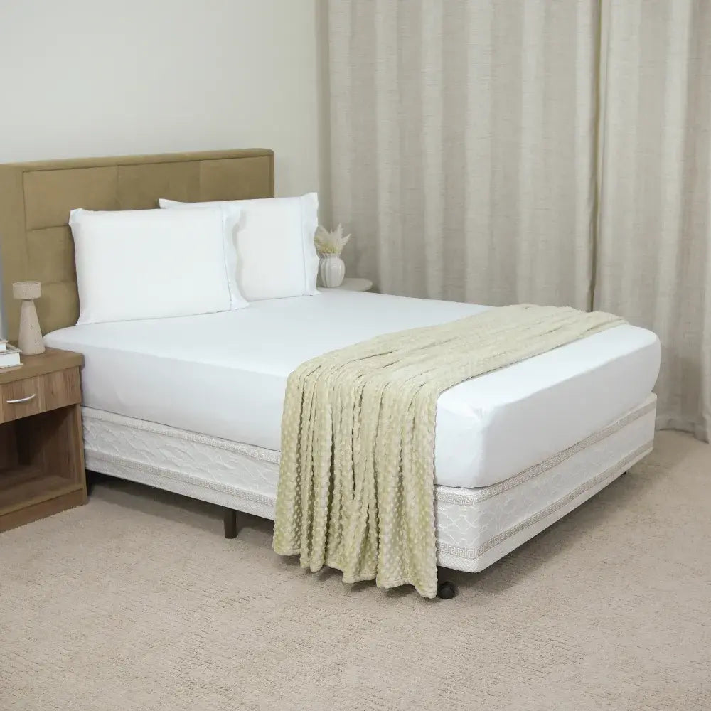 Manta Cobertor Delicatta Fleece Bolinha | Areia