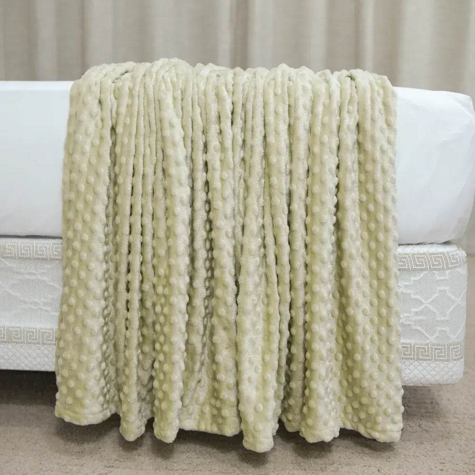 Manta Cobertor Delicatta Fleece Bolinha | Areia