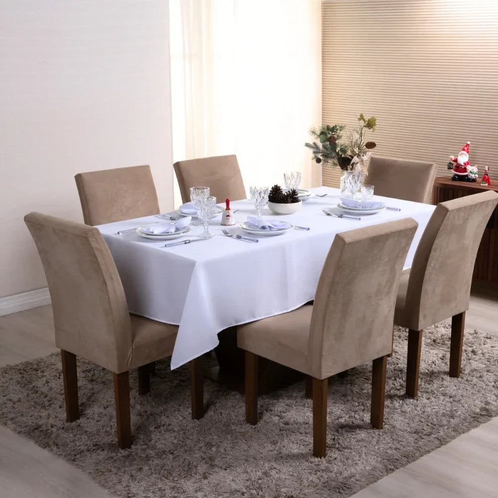 Toalha de Mesa Nuance | Branca | 4 à 10 Lugares - Linhas & Lares