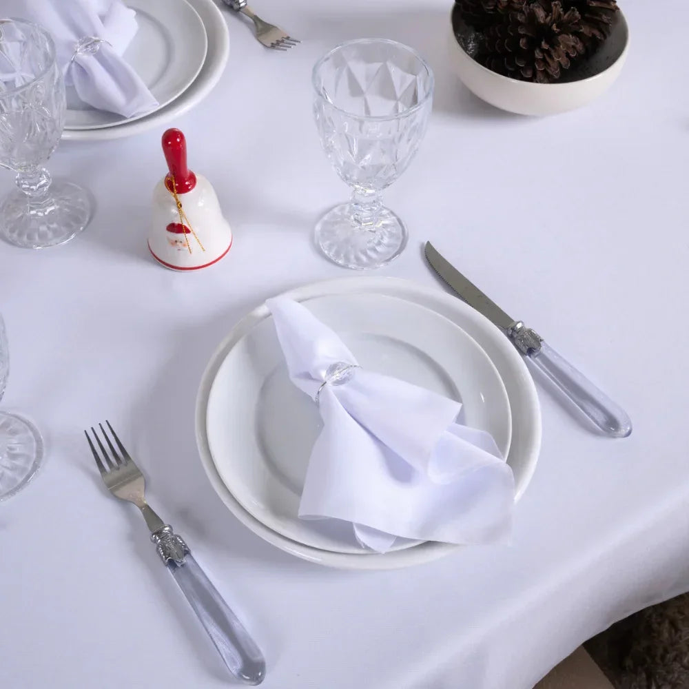 Toalha de Mesa Nuance | Branca | 4 à 10 Lugares - Linhas & Lares