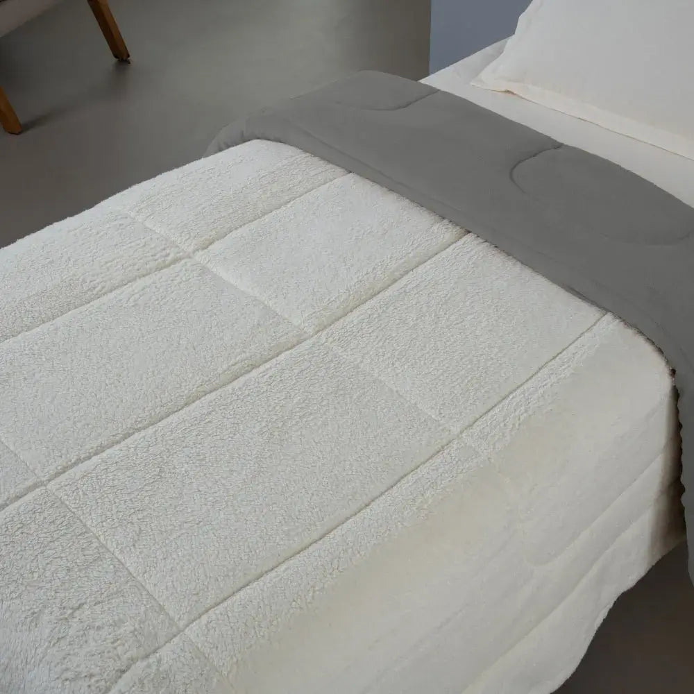 Coberdrom Soft Dreams Sherpa Cinza | Solteiro