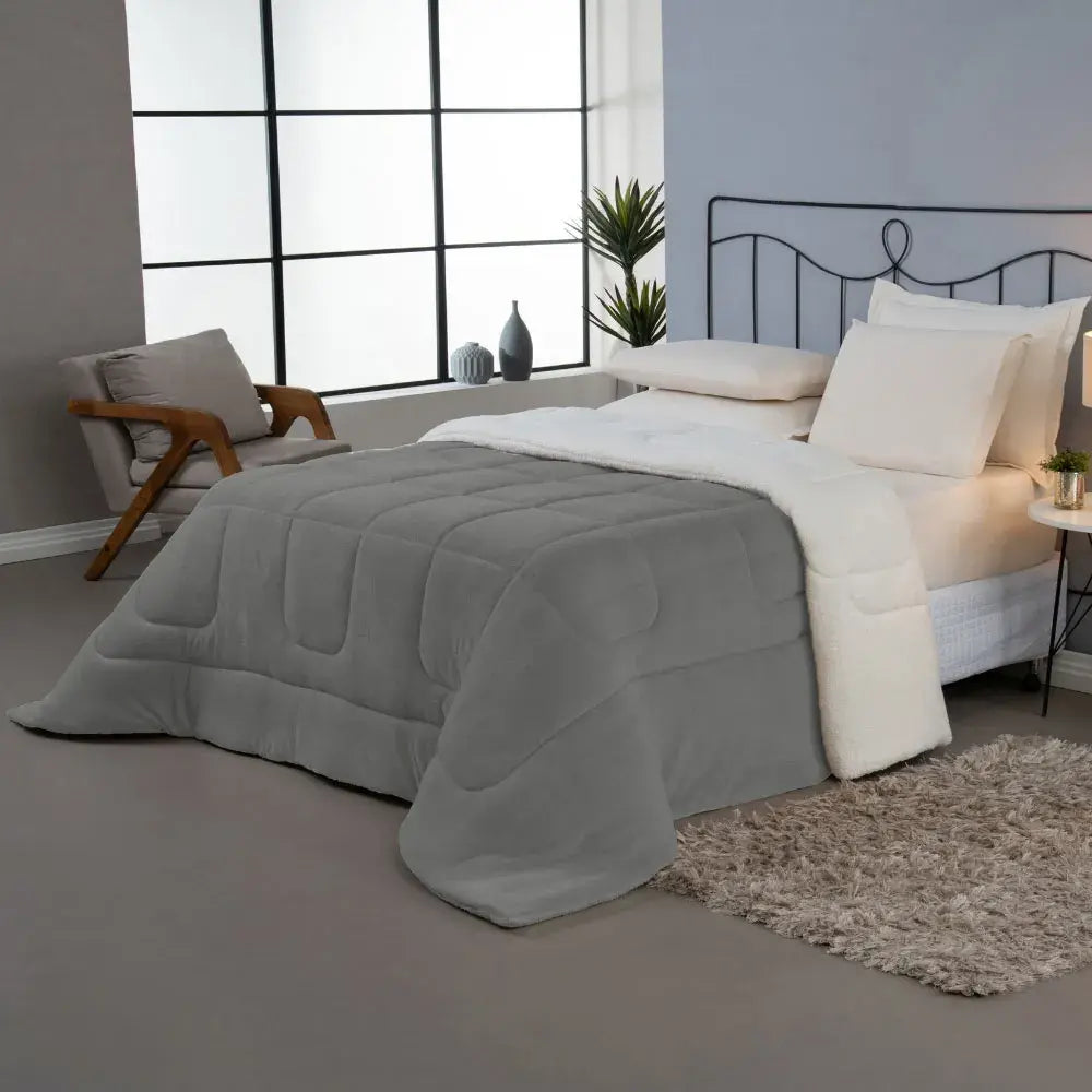 Coberdrom Soft Dreams Sherpa Cinza