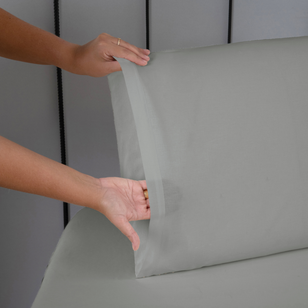 Jogo de Lençol Pure Day | Percal 180 Fios | Queen | Cinza