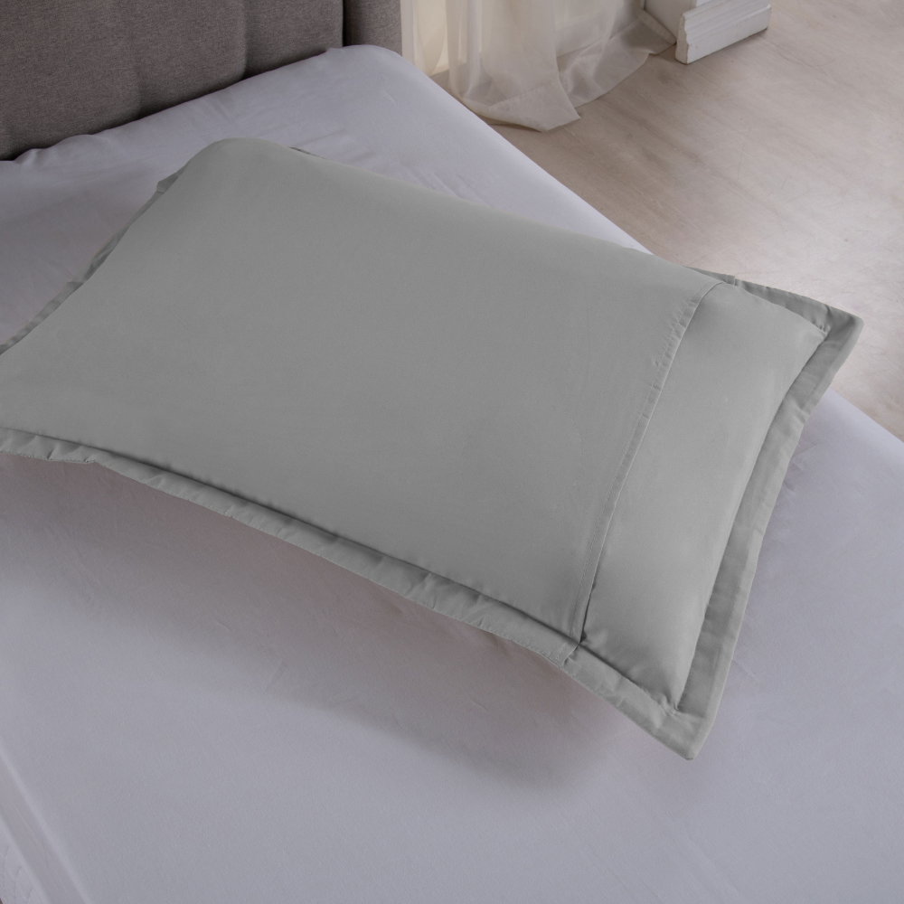 Porta Travesseiro Riviera | 300 Fios | Cinza