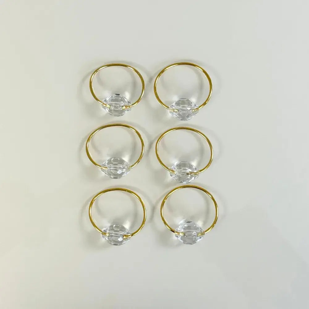 Anel para Guardanapo Cristalino | 4x3cm | Argola |  6 Lugares